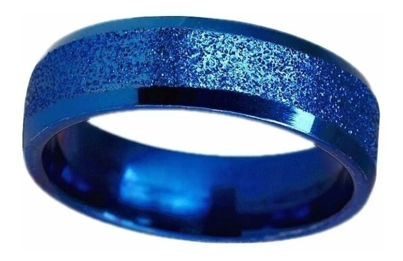 Anillo Para Hombre Titanio Azul Alta Calidad Y Resistencia - Image 2
