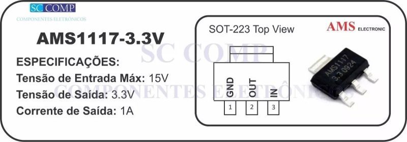 5 X Regulador Ams1117, 3.3v 1 Amper, Sot-223 Smd Reballing - Image 7