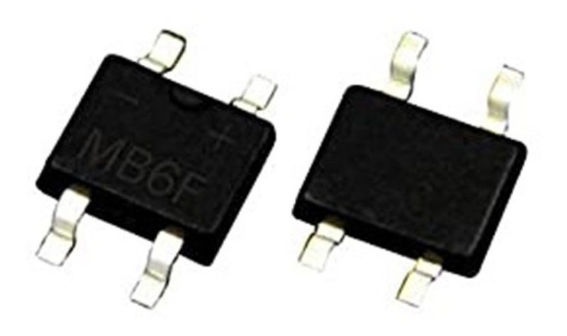 2 X Mb6f Puente Rectificador Mb6f 600v 0.8a Sop-4 Smd
