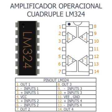 AR0155 LM324 CI 360x360 - El LM324 Amplificador Operacional Cuadruple en 1 solo chip