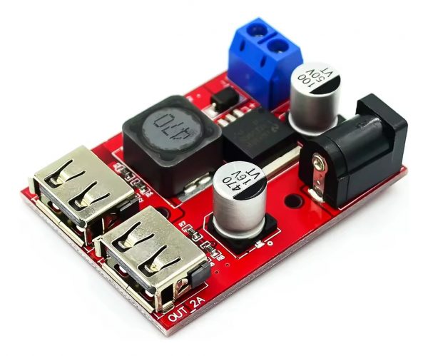 Convertidor Buck Lm2596s Lm2596 Dual Usb 9-36v A 5v Dc Jack