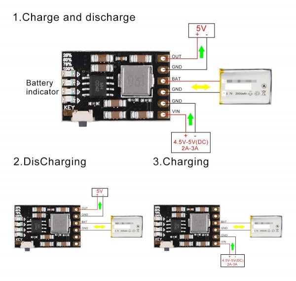 2 Pack X Modulo Mh-cd42 Para 18650 Carga/descarga Boost 2.1a