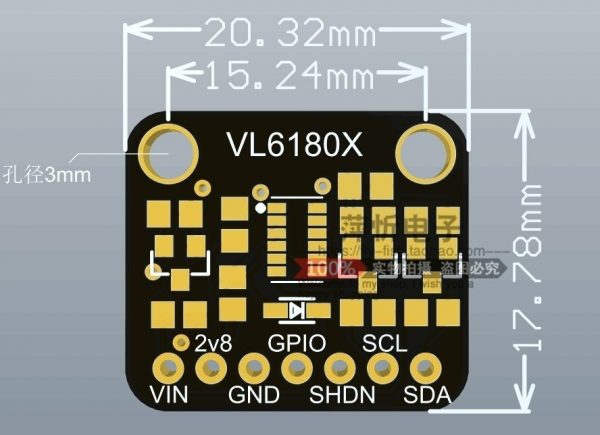 Sensor De Distancia Vl6180x Vl6180 I2c 3,3v 5v