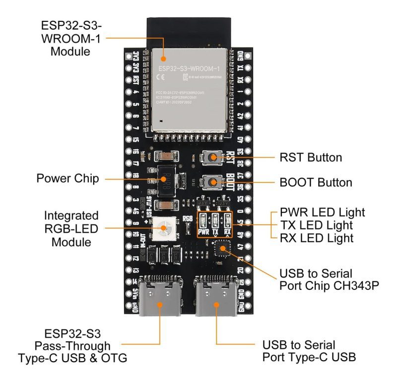 Esp32 S3 Devkitc 1 N16r8 240mhz Wifi 2.4ghz Bt Ble 5 Mesh Ia - Image 6