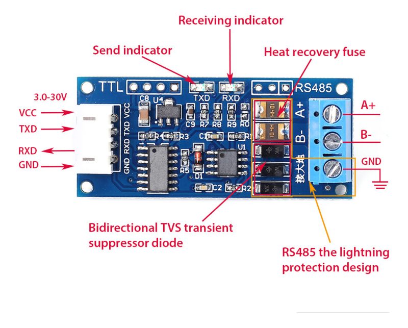 2 X Conversor Ttl Rs485 C/proteccion Uso Industrial - Image 3