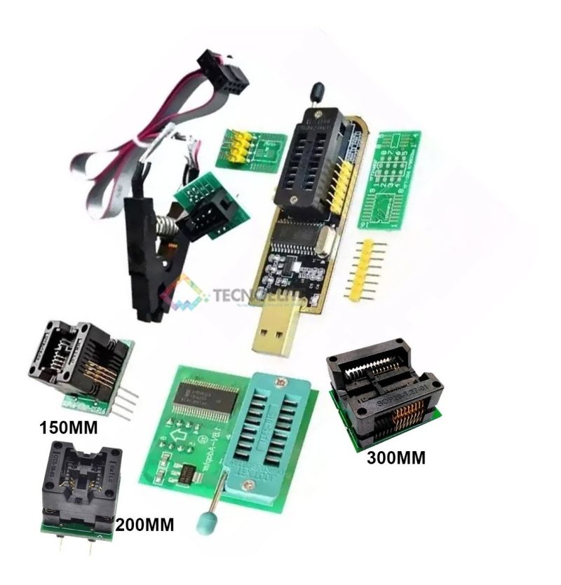 Kit Programador Bios Ch341+pinza+adap.1,8v+sock. 150,200,300 - Image 2