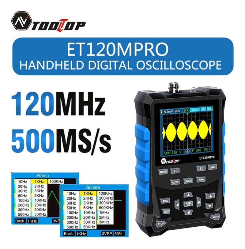Osciloscopio De 120mhz Et120mpro 500ms Y Generador SeÃ±ales - Image 4