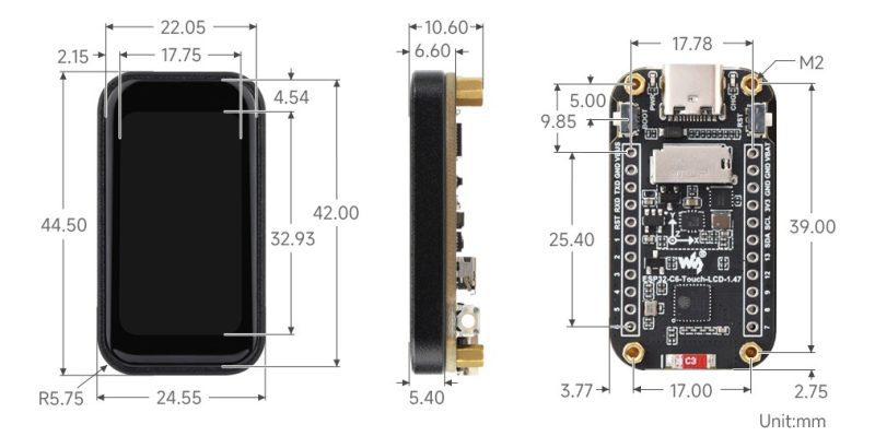 Kit Esp32-c6 +lcd 1.47 Ips Tactil Wifi6 Ble Zigbee Imu Dof - Image 3