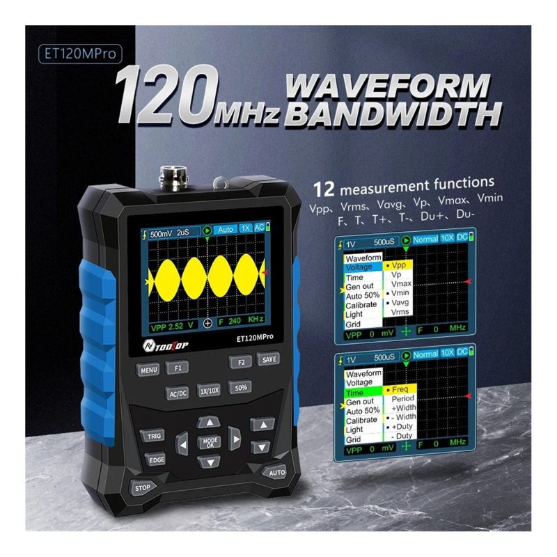 Osciloscopio De 120mhz Et120mpro 500ms Y Generador SeÃ±ales - Image 6