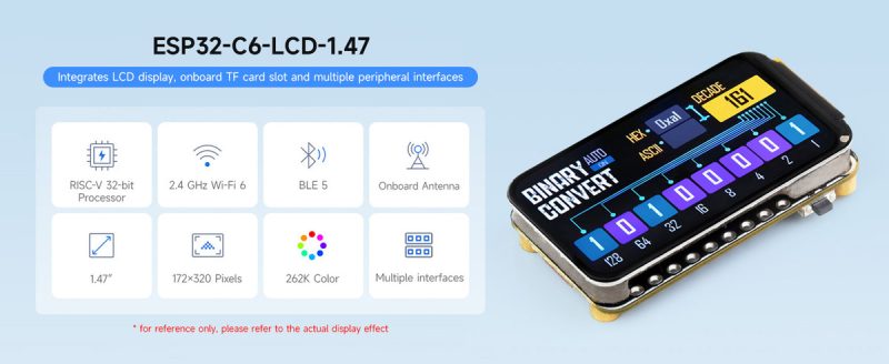 Kit Esp32-c6 +lcd 1.47 Ips Tactil Wifi6 Ble Zigbee Imu Dof - Image 8