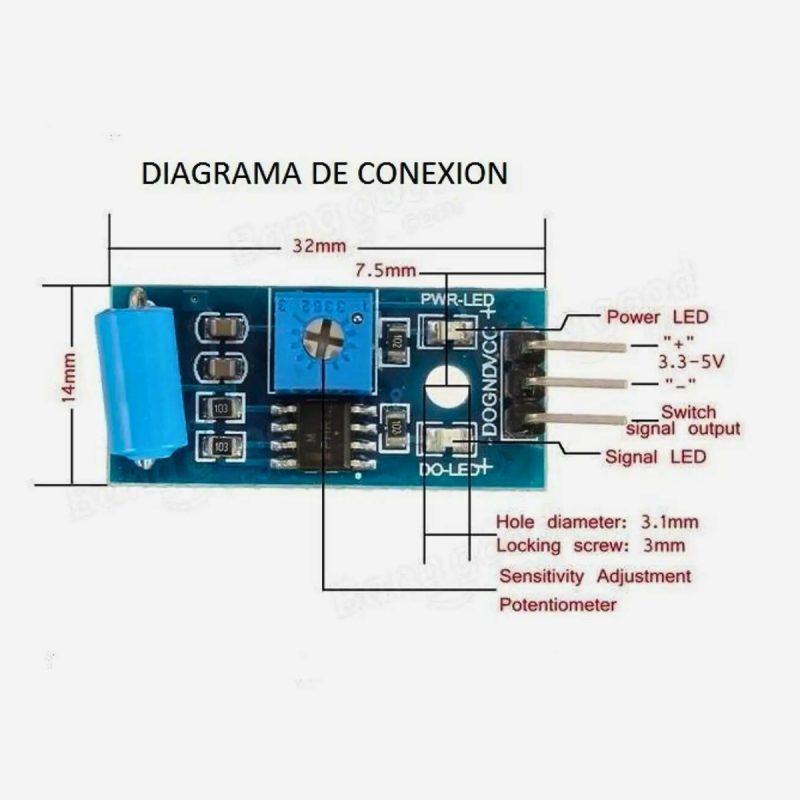 2x Modulo Sensor De VibraciÃ³n Normal Cerrado Sw420 Capacitor - Image 5