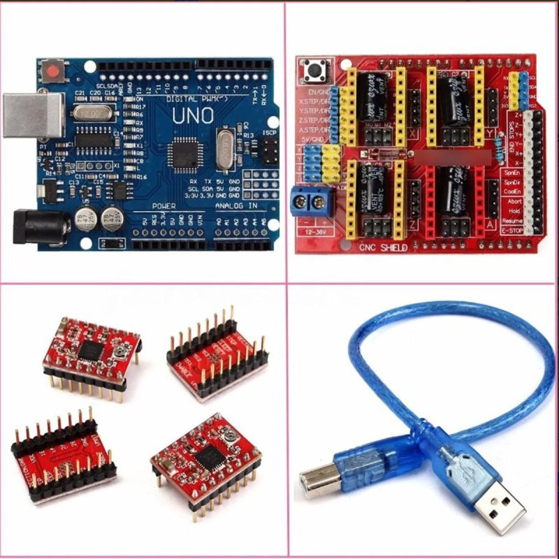 Kit Cnc Shield +4 Drivers A4988+arduino R3+cable Usb - Image 7