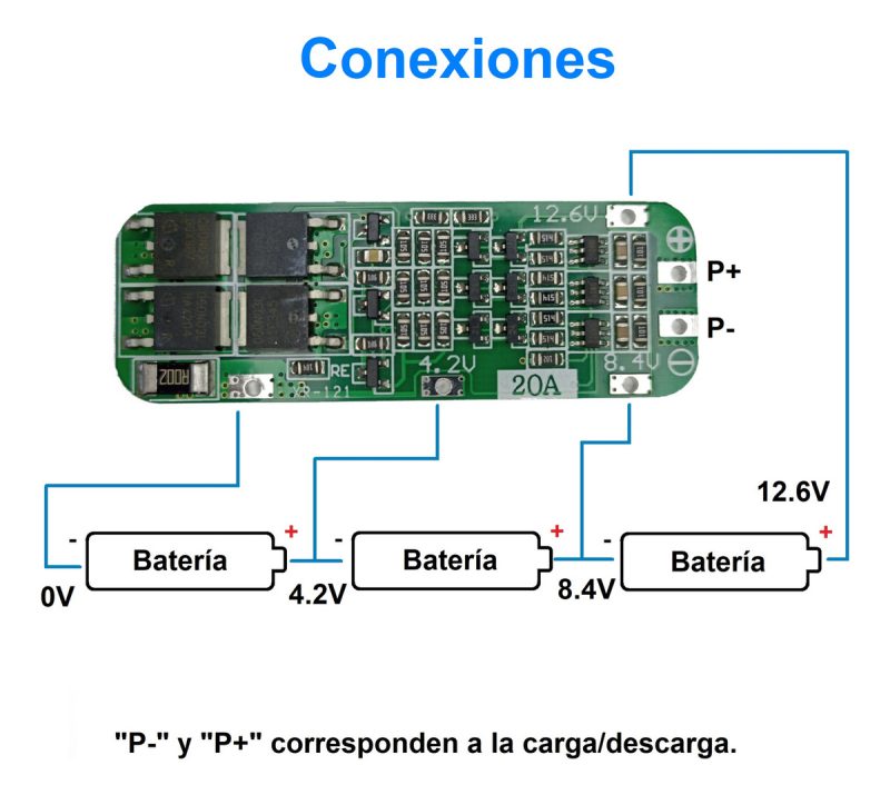 2 Pack Modulo Placa Carga Bms 3s 18650 12,6v Proteccion 20a - Image 9