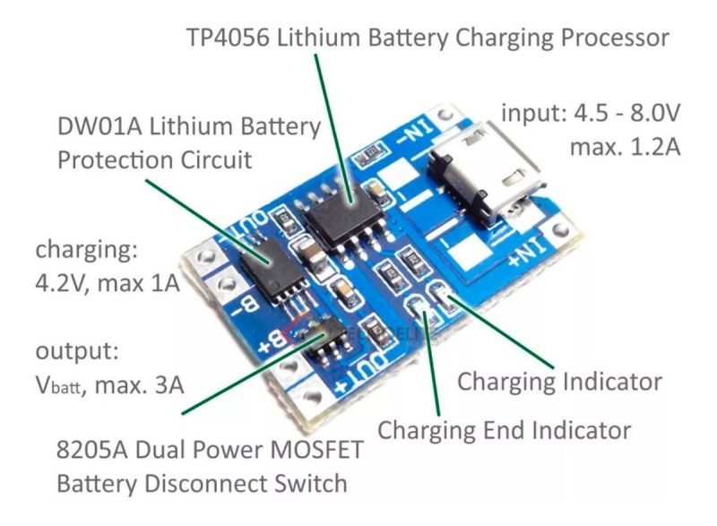 X3 Pack Modulo Carga Micro Usb 5v Tp4056 18650 + Proteccion - Image 3