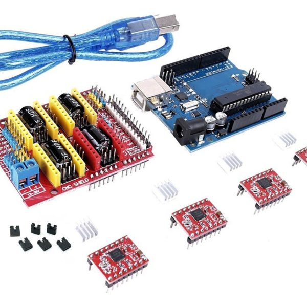 Kit Cnc Shield +4 Drivers A4988+arduino R3+cable Usb