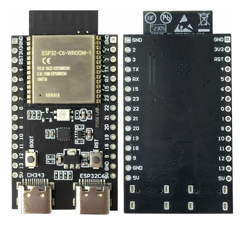 Placa De Desarrollo Esp32 C6 Muselab Wifi6 Bt5 Zigbee Thread - Image 4