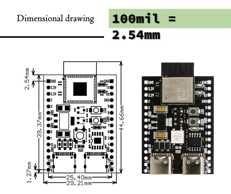 Tarjeta De Desarrollo Esp32 C3 Wifi Ble 5 Usb C Dual Y Rgb - Image 4