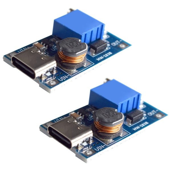 2 X Módulo Elevador De Voltaje Mt3608 Dc Step Up + Usb C