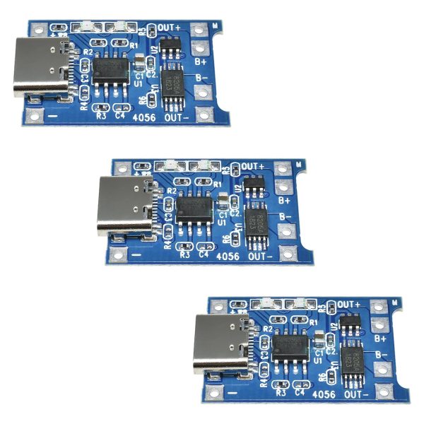 3x Módulos Tp4056 Carga Batería Litio Con Protección Usb-c