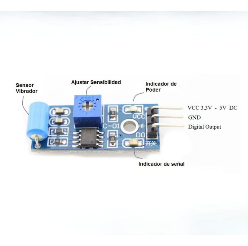 2x Modulo Sensor De VibraciÃ³n Normal Cerrado Sw420 Capacitor - Image 7