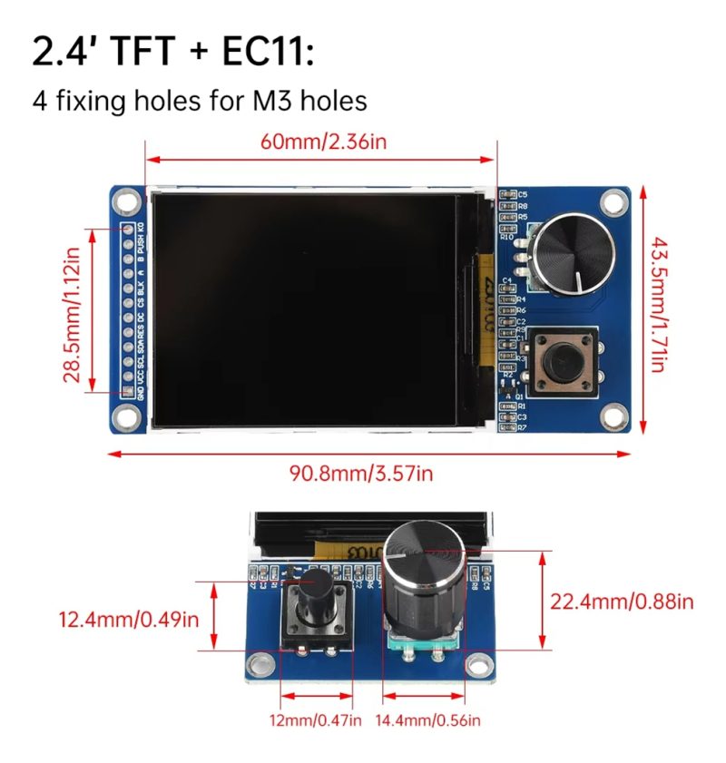 MÃ³dulo Pantalla Oled 2.4 Aitrip Con Codificador Ec11 - Image 7
