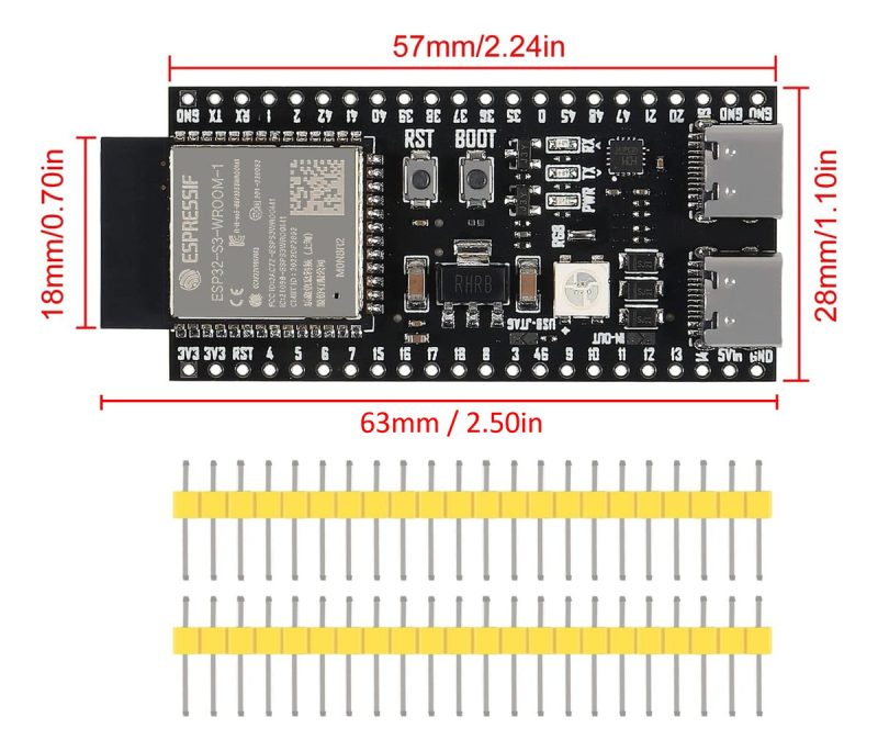 Esp32 S3 Devkitc 1 N16r8 240mhz Wifi 2.4ghz Bt Ble 5 Mesh Ia - Image 2
