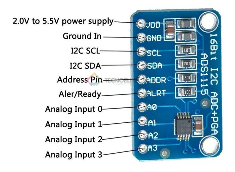 Conversor Analogico A Digital Adc Ads1115 16bit I2c Arduino - Image 2