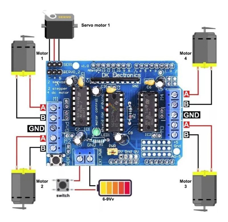 Motor Shield Driver L293d Puente H Pap Dc Servo Arduino L293 - Image 2