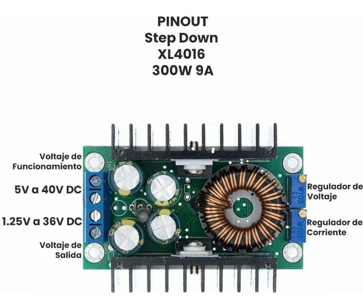 Modulo Regulador De Voltaje Xl4016 300w 5-40v A 1,2-35v 6 Modulo Regulador De Voltaje Xl4016 300w 5-40v A 1,2-35v - Image 6
