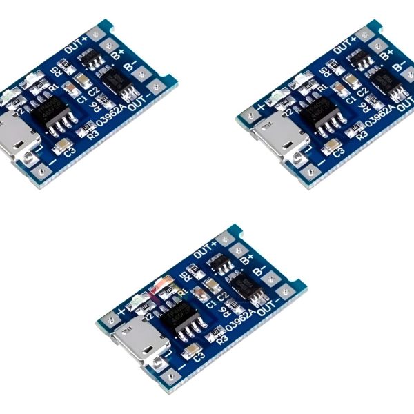 X3 Pack Modulo Carga Micro Usb 5v Tp4056 18650 + Proteccion