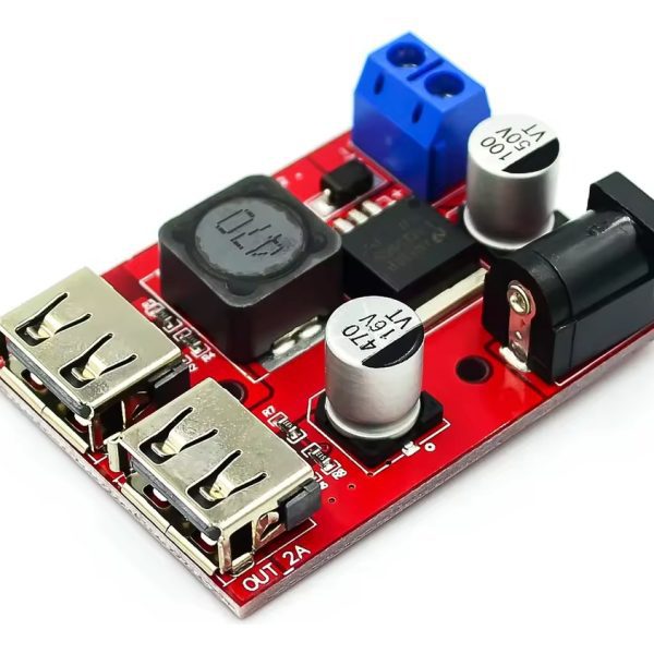 Convertidor Buck Lm2596s Lm2596 Dual Usb 9-36v A 5v Dc Jack