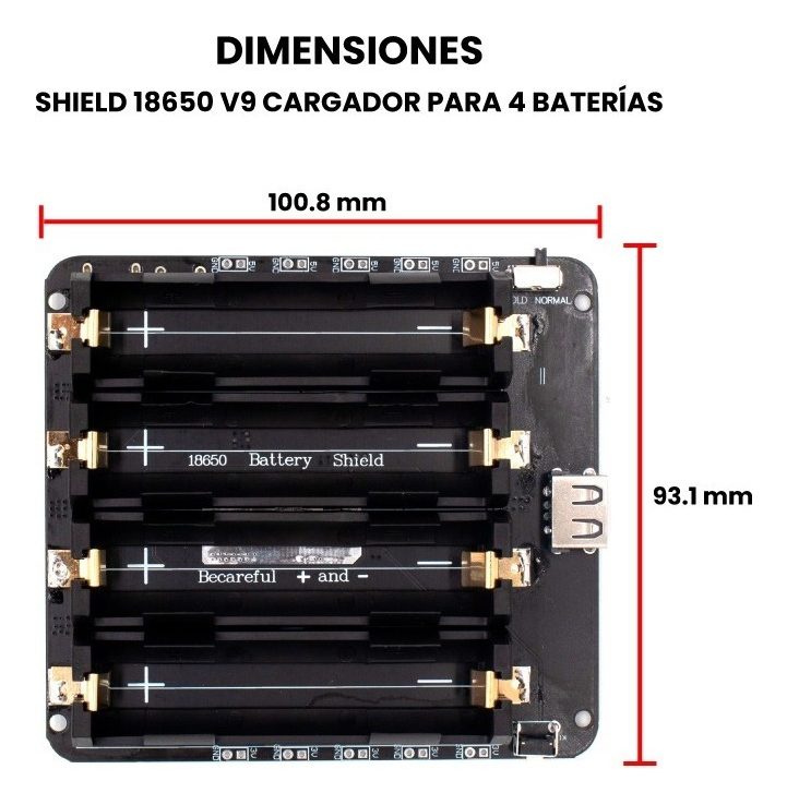 Cargador Usb 4 Baterias 18650 V3 Paralelo Y Elevador Voltaje 6 Cargador Usb 4 Baterias 18650 V3 Paralelo Y Elevador Voltaje - Image 6