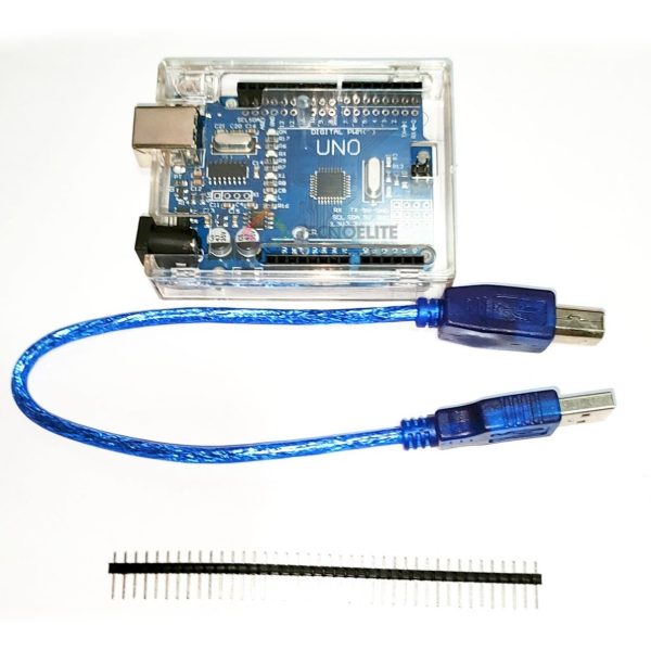 Arduino Uno R3 Atmega328p+caja De Acrilico+cable Usb+pines