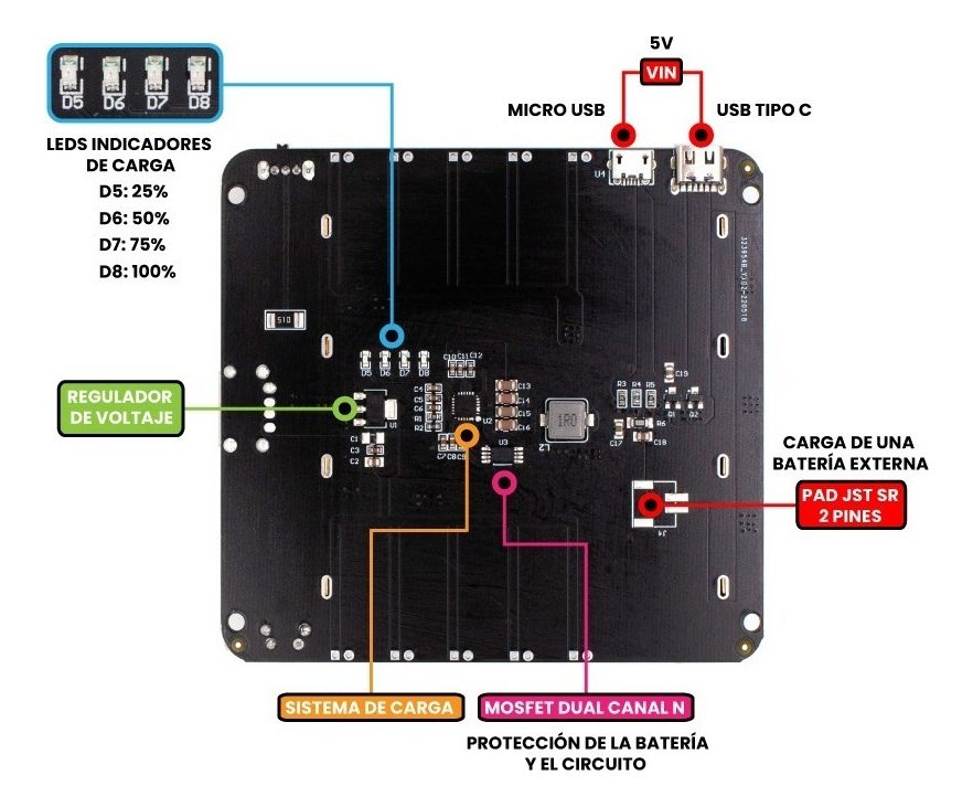 Cargador Usb 4 Baterias 18650 V3 Paralelo Y Elevador Voltaje 7 Cargador Usb 4 Baterias 18650 V3 Paralelo Y Elevador Voltaje - Image 7